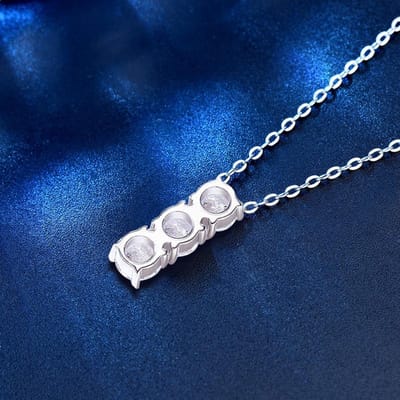 925 Sterling Zilveren Ketting Sieraden Dames Niche Moissaniet Volledige Diamant Eén Lijn Sleutelbeen Hanger Ins blue