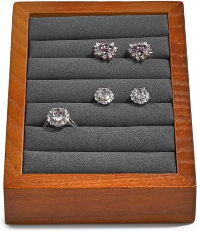 Ring Organizer - Sieraden Houder - Sieraden Opbergen - Met Deksel - 10x10x10 mm - Grijs