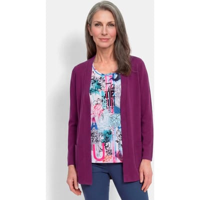Cardigan van COTTAMIRA zonder sluiting - bessen - Gr. 19 van Goldner Fashion