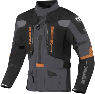 Berik Dakota Zwart Grijs Oranje Waterdichte 3in1 Textiele Motorjas - Jas