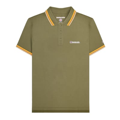 Lambretta Heren SS25 Drievoudig Getipte Poloshirt (Khaki Groen)