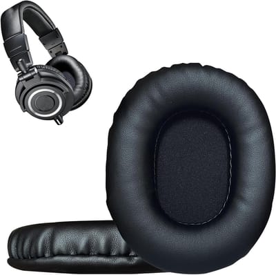 Vervangende Oorkussens voor Audio Hoofdtelefoons, Zacht Effen Kunstleer, Hoge Dichtheid Schuim, Comfortabele Oorkussens voor Lange Luisterperiodes - Zwart