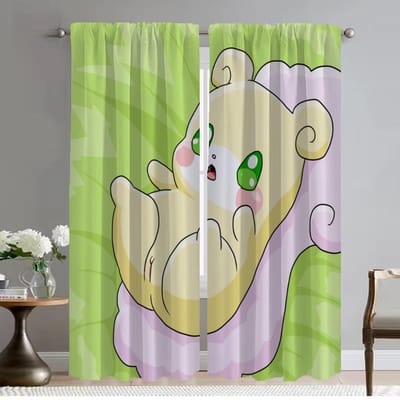 Himitsu No Cocotama Moderne Woonkamer Gordijnen 2 Stuks Scheidingsgordijnen voor Slaapkamer Raamgordijn Halloween Decoratie Huis W50xH70cmx2pcs-CL beige