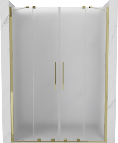 Mexen Velar Duo schuifbare douchedeur 140 , matglas, goud - 871-140-000-32-50