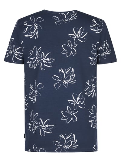 Petrol Industries - Heren T-shirt met all-over print Grafito - Blauw - Maat L