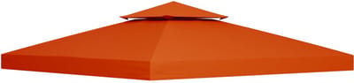 Merax Pavillondak 3x3 m Vervangingsdoek (Dubbel Dak) - Roestrood - Waterafstotend Polyester 180 g/m² - UV-bescherming - Met 8 Oogjes & Klittenband
