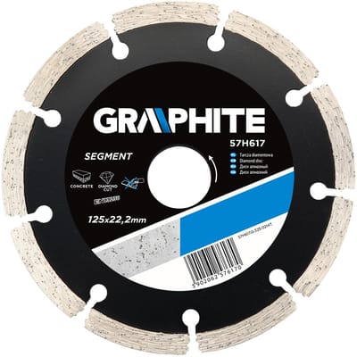 Graphite Serie - Diamantzaagblad Segment - 125 mm - Voor Zware Bouwwerkzaamheden