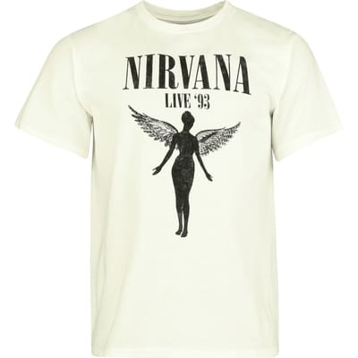 Nirvana T-shirt - Live '93 - S tot XXL - voor Mannen - wit