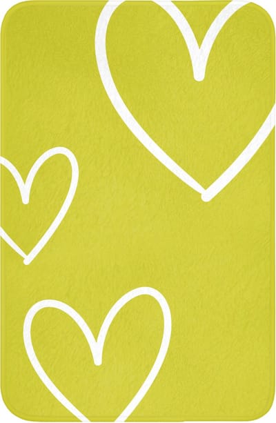 WC mat 40x60 cm - Antislip - Groen - Hartjes - Wit - Toiletmat - Vloermat - Douchemat - Toilet tapijt - Toiletmatten