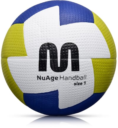 Meteor - Handbal Nuage - Maat 1 - Junior - Wit/Geel/Donkerblauw - 24-panelen - Latex binnenbal - Stevige grip