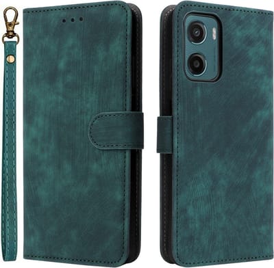 Coverup Hoesje - Geschikt voor Motorola Moto G05 / E15 Hoesje - Coverup Book Case met Koord - Groen