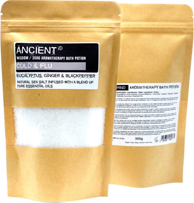 Aromatherapie Badzout - Eucalyptus, Gember & Zwarte Peper - Verkoudheid & Griep - 350gr