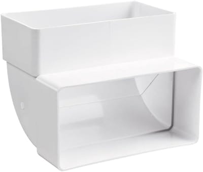 Kanaalboog Plat - Ventilatiebocht Hoek - Luchtkanalen Monteren - 90 Graden Hoek - 220x90 mm - Wit