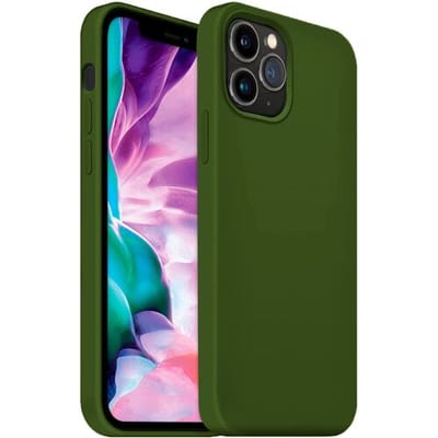 Coverzs Luxe Liquid Silicone case geschikt voor Apple iPhone 11 Pro Max - beschermhoes - siliconen backcover - optimale bescherming - legergroen