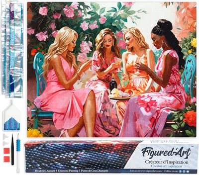 Figured'Art Diamond Painting set Volwassenen 40x50 cm Toast van de Divas in de Tuin - 5D DIY Art full drill vierkante diamant - Opgerold canvas