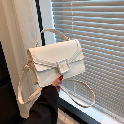 Dames Textuur Eenvoudige Handtas Lente Nieuw Veelzijdig Ins Crossbody Tas Temperament Effen Kleur Kleine Vierkante Tas Dames gray