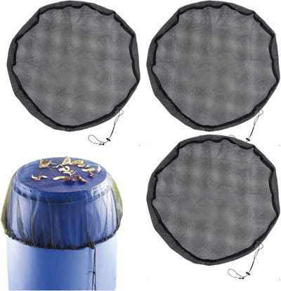 Regenton Gaas Cover - Wateropvangbak Scherm - Water Schoon Houden - Verstelbaar Trekkoord - Diameter 60 cm - Zwart