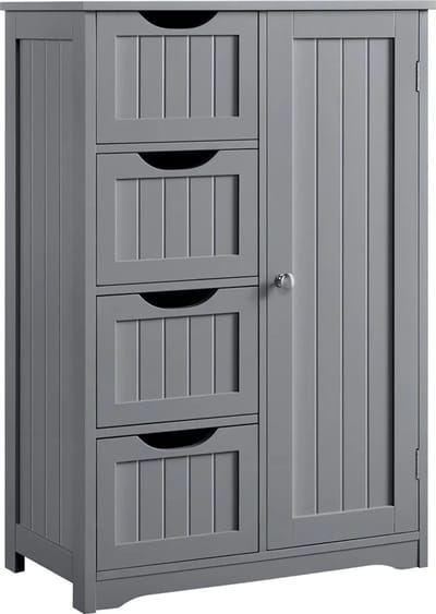 Furnihaus Furnihaus - Kast met 4 lades en deur - MDF - Grijs