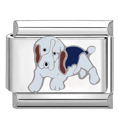 Quiges - Schakel - Bedel - 9mm - charms - Beagle hond - Geschikt voor - armband - Schakelarmband - italy bedels armband