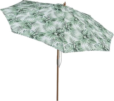 KOMFOTTEU Parasol 270 cm - 30° kantelbaar - Beukenhouten - strandparasol - stokparasol - tuinparasol - geventileerde bovenkant - voor tuin, strand, balkon