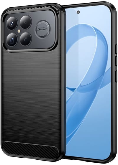 Geborsteld TPU Hoesje Geschikt voor Xiaomi Poco F8 Ultra - Beschermhoes - Back Cover - Case Flexibel TPU - Stijlvol Carbon - Dun - Zwart