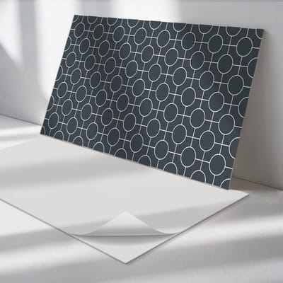 Wallfluent Vinyl Wandpaneel - Geometrisch patroon van cirkels en lijnen Zelfklevende Wandbekleding - 100 cm x 50 cm - Grijs Vinyl Wandpaneel - 1 stuk - Rechthoekig Wandbekleding - Patroon Wandpaneel - Wandpaneel PVC - Wandpaneel Keuken en Badkamer