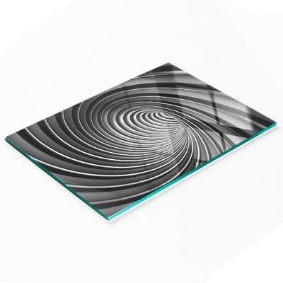 Decoratieve glazen snij- en serveerplank, abstract wervelpatroon, 80x52 cm
