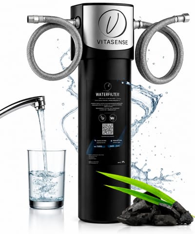 VITASENSE® Kraanfilter Keuken – Waterfilter Kraan voor Schoon Drinkwater – Vermindert Kalk & Chloor – Inclusief Filter