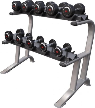 Gorilla Sports Voordeel Professionele dumbells 90 kg met standaard