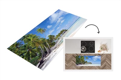 Keukenloper - Loper keuken - Zee - Zon - Palmbomen - 120x50 cm - Keukenloper vinyl