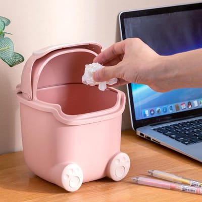 Kleine Prullenbak met Deksel voor Bureau, Badkamer en Keuken