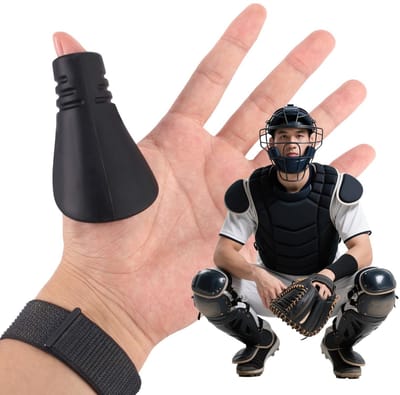 JHUBERS- Duimbeschermer Siliconen - Catcher Honkbal/Softbal - Geschikt voor Linker/Rechterhand - Vermindert Palmletsel - Zwart - 1 Stuk - Thumb Guard