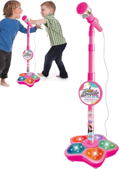 Kinder microfoon - Karaoke machine - Muziek maken - Met verstelbare standaard - 100 cm - Roze
