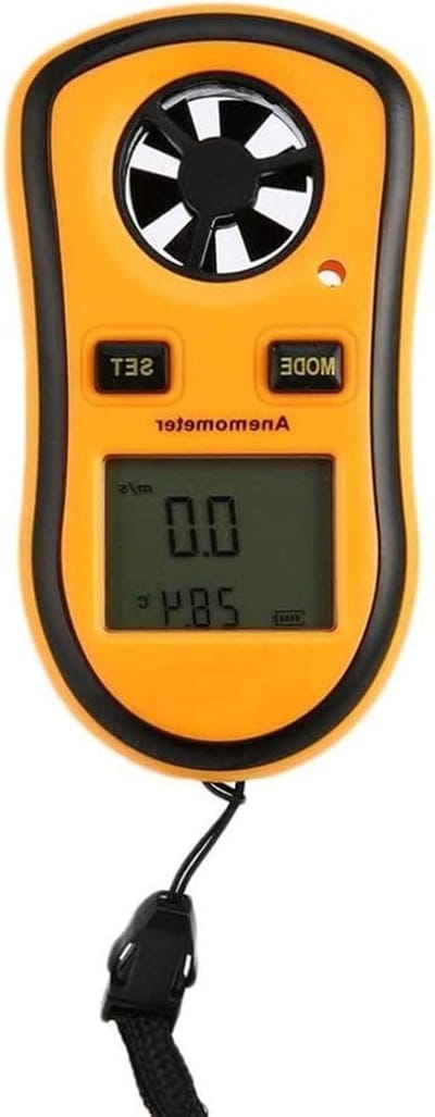 Digitale Anemometer - Windsnelheid Meter - Luchtstroom Meten - Met Achtergrondverlichting - 5 Eenheden - Grijs