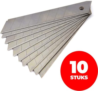 Afbreekmesjes - 18 MM - 10 stuks - Reservemesjes - Stanleymessen - Met opbergdoosje - Hoge kwaliteit