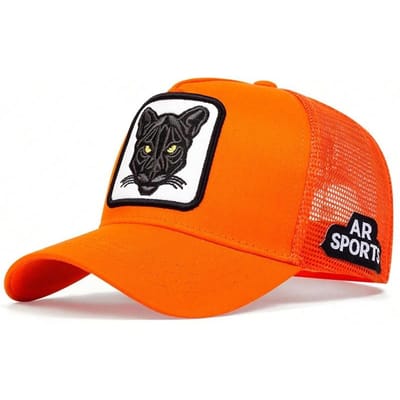 Unisex Kat Borduurwerk Baseball Net Caps Lente Zomer Buiten Verstelbaar Casual Hoeden Zonbescherming Hoed orange