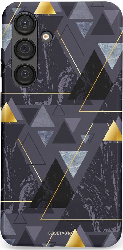 Casetastic hoesje geschikt voor Samsung Galaxy S25 Plus - Dubbellaagse bescherming - Zwart Goudpatroon - Fashion Case - Donkergrijs Grijs