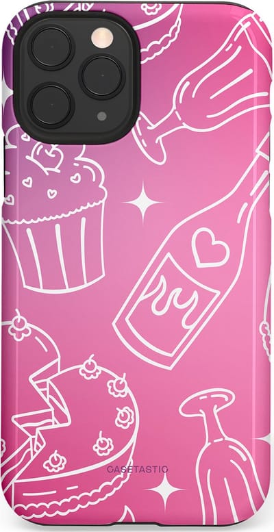 Casetastic Hoesje Geschikt voor Apple iPhone 11 Pro - Stijlvolle Beschermende Duo-layer Case - Roze Gebakfeest