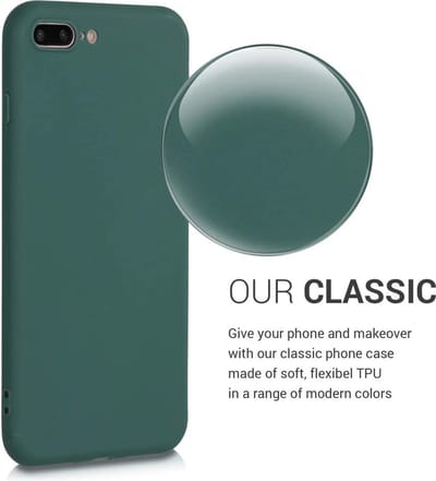 Shieldcase Siliconen hoesje met camera bescherming geschikt voor Apple iPhone 7 Plus / 8 Plus - optimale bescherming - siliconen hoesje - backcover - donkergroen