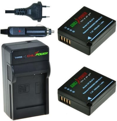 2 x DMW-BLG10 accu's voor Panasonic - inclusief oplader en autolader - Origineel ChiliPower