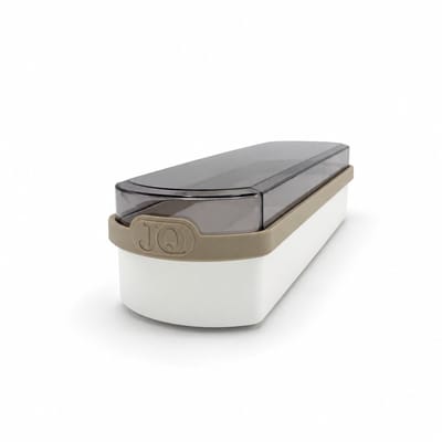 JQ Liv Ontbijtkoek bewaardoos wit/beige met donkere transparante deksel! - 100% Luchtdicht - Altijd verse ontbijtkoek of peperkoek!