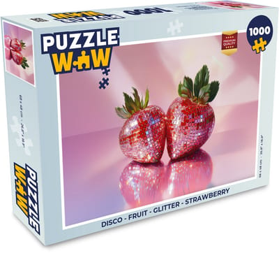 Puzzel Disco - Fruit - Glitter - Strawberry - Legpuzzel - Puzzel 1000 stukjes volwassenen