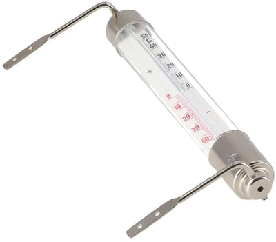 Analoog Buiten Raam Thermometer - Glas en Met Chroom voor Weergeven Temperatuur tot 50°C