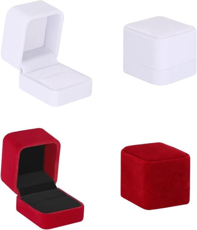 Sieradenbox voor ringen, luxe ringdoos van fluweel, perfect als cadeau voor bruiloften, verlovingen en feestdagen