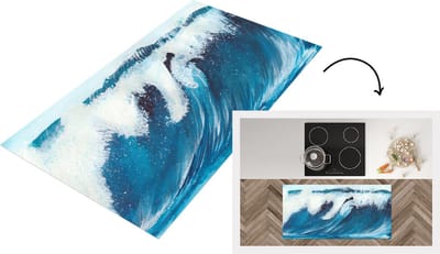 Keukenloper - Loper keuken - Zee - Golf - Waterverf - 120x60 cm - Keukenloper vinyl