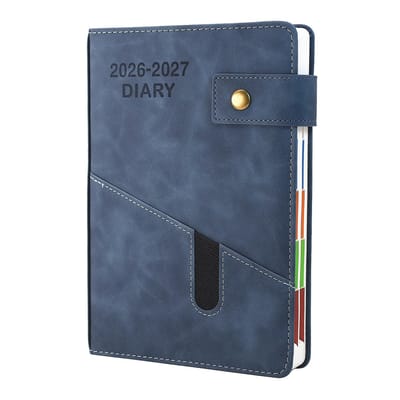 Dailygoods- Dagboek A5 pagina per dag - Planner 2026-2027 - Maandelijkse tabbladen - Productiviteit - Doelen stellen - 8,5 x 5,9 inch