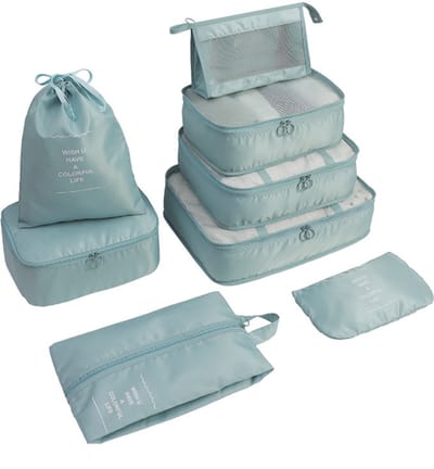Koffer Organizer Set - Reis Tassen - Bagage Ordenen - 8 Delig - 3 Maten - Blauw