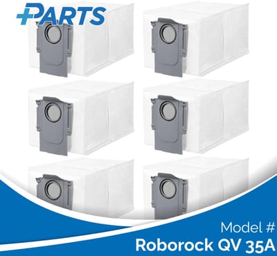 Roborock QV 35A Stofzakken (6 Stuks, Plus.Parts® alternatief voor 8.02.0239)