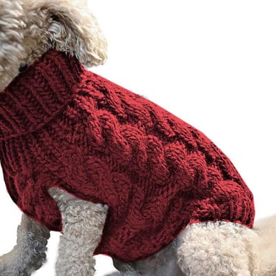 JeiibrZui Hondentrui - Herfsttrui - Warm en stijlvol voor elke dag - 1 stuk - Maat M - Geschikt voor middelgrote honden, Rood