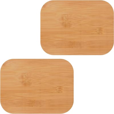 Set van 2 Rectangulaire Houten Vervangdeksels met Siliconen Ring, Luchtdichte Deksel voor Glazen Potten, Voedselopslag en Bewaarcontainers